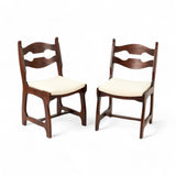 Six Razor-Back Walnut Dining Chairs, Guillerme and Chambron, 1950s