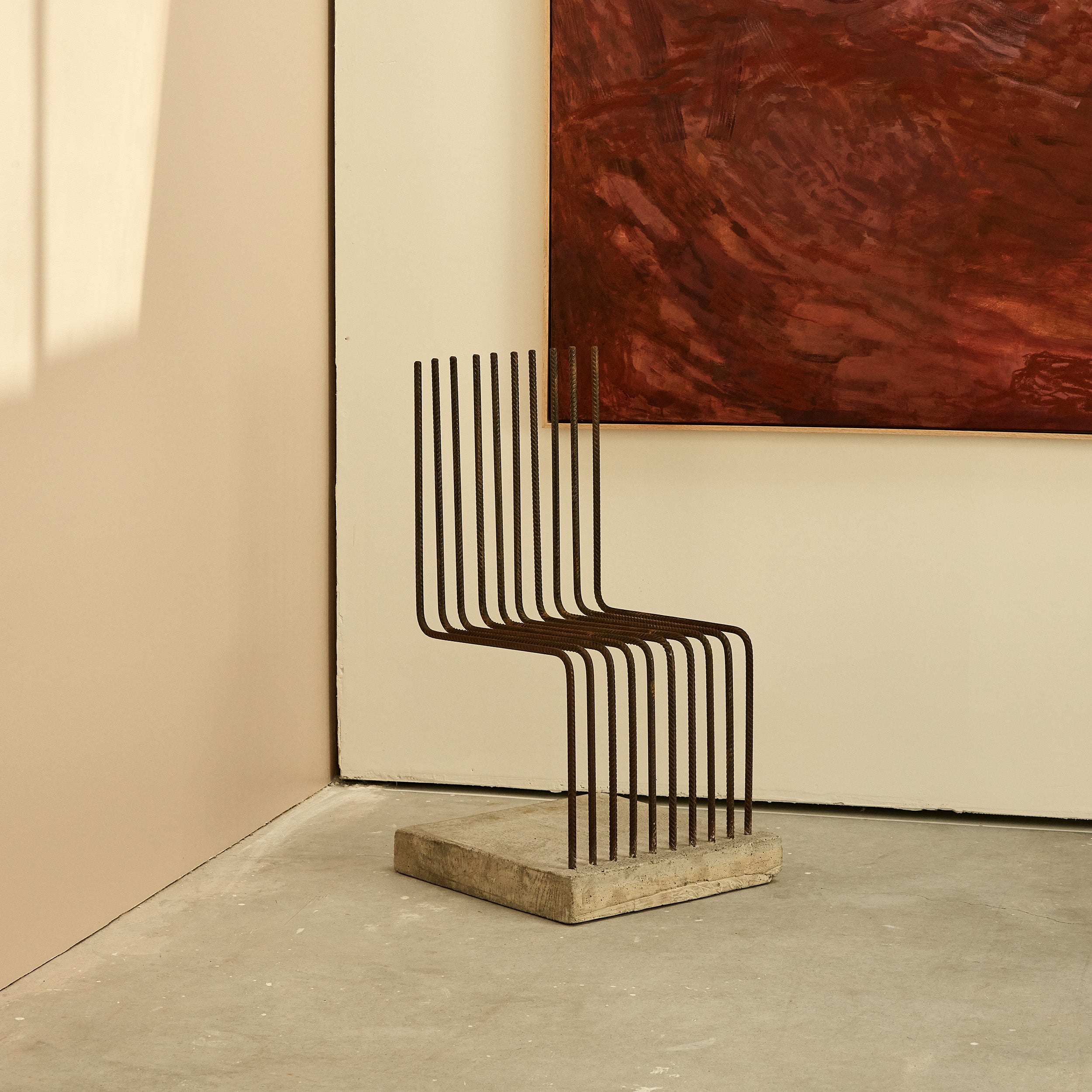 ‘Solid' Brutalist Chairs by Heinz Landes, Germany, 1980s