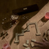 Back In Stock | Domino Set in Solid Brass & Walnut by Ashley Corbett-Smith.