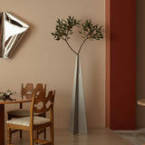 Dovetail Brushed Aluminium Floor Vase by Georgina Davies