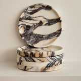 Linea Round Marble Tray by Black Blaze