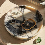Linea Round Marble Tray by Black Blaze