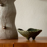 Wakame Footed Dark Green Ceramic Bowl by Tee McManus