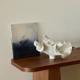 White Fluted Ceramic Bowl Vase by Tee McManus