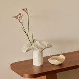 Mizuki White Ceramic Vase by Tee McManus