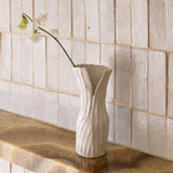 Yuki White Ceramic Vase by Tee McManus